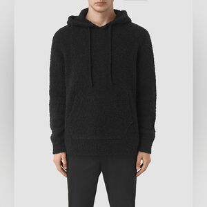 All Saints Hinami Black Hoodie Wool Blend Size XL In VGUC